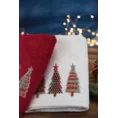 Ręcznik świąteczny SANTA 15 bawełniany z aplikacją z choinkami i drobnymi kryształkami - 70 x 140 cm - czerwony 7