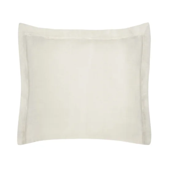 NOVA COLOUR Poszewka na poduszkę bawełniana z satynowym połyskiem i ozdobną kantą - 50 x 60 cm - beżowy