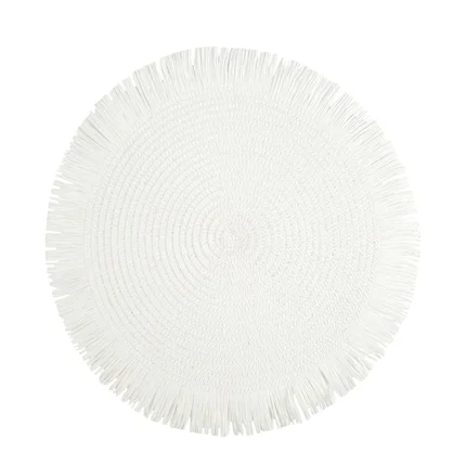 Okrągła pleciona podkładka BOHO 1 z frędzlami Okrągła pleciona podkładka BOHO 1 z frędzlami - ∅ 38 cm