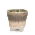 Osłonka ceramiczna na donicę KATIA w stylu boho z cieniowaniem - ∅ 11 x 10 cm - kremowy 2