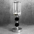 Świecznik TOLEDO w stylu glamour z metalu, kryształu i  szkła - ∅ 12 x 35 cm - srebrny 1