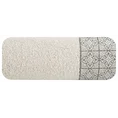 Ręcznik z żakardową bordiurą i geometrycznym wzorem - 70 x 140 cm - beżowy 3