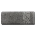 Ręcznik bawełniany NIKA 50x90 cm z żakardową bordiurą z geometrycznym wzorem podkreślonym srebrną nicią, grafitowy - 50 x 90 cm - grafitowy 3