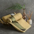 EVA MINGE Ręcznik EVA 1 z puszystej bawełny z bordiurą zdobioną designerskim nadrukiem - 30 x 50 cm - beżowy 6