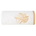 Ręcznik  PALMS bawełniany z haftowaną bordiurą w egzotyczne liście - 70 x 140 cm - biały 3