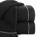 Ręcznik DAISY z bordiurą podkreśloną kontrastującym stebnowaniem - 70 x 140 cm - czarny 1