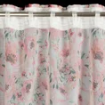 Zasłona OLIWIA z lekkiej etaminy z nadrukiem różowych kwiatów - 140 x 270 cm - biały 8