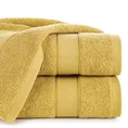 Ręcznik LIANA z bawełny z żakardową bordiurą przetykaną srebrną nitką - 70 x 140 cm - musztardowy 1