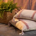 TERRA COLLECTION Poszewka AVINION z grubej tkaniny bawełnianej zdobiona chwostami na rogach - 30 x 50 cm - różowy 3