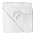 Ręcznik BABY z aplikacją ze słonikiem z efektem 3D i kapturkiem - 75 x 75 cm - biały 3