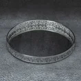 Okrągła taca dekoracyjna RIKI z lustrzanym blatem i ażurowym obrzeżem z metalu, srebrna - ∅ 30 x 3 cm - srebrny 1