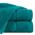 REINA LINE Ręcznik z bawełny zdobiony wzorem w zygzaki z gładką bordiurą - 50 x 90 cm - turkusowy 1
