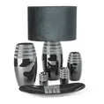 Świecznik ceramiczny OSCAR dekorowany paseczkami lśniących kryształków - ∅ 7.5 x 10 cm - czarny 2