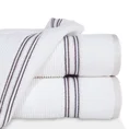 EWA MINGE Ręcznik FILON w kolorze białym, w prążki z ozdobną bordiurą przetykaną srebrną nitką - 30 x 50 cm - biały 1
