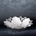 Misa dekoracyjna SIENA okrągła biała z drobnymi kwiatuszkami - ∅ 28 x 8 cm - biały 1