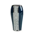 Wazon VERNA w stylu glamour zdobiony drobnymi kryształkami - 10 x 6 x 20 cm - granatowy 1