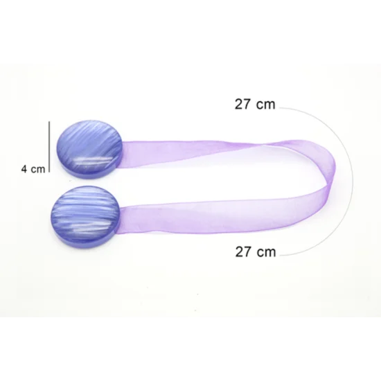 Upinacz dekoracyjny do firan i zasłon z magnesem - 27 cm - fioletowy