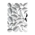 Dekoracja ścienna z lustrzanych elementów w formie liści - 76 x 3 x 54 cm - srebrny 5