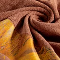 EVA MINGE Ręcznik STELLA z puszystej bawełny z bordiurą zdobioną designerskim nadrukiem - 70 x 140 cm - ceglasty 5
