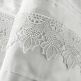 Pościel z satyny bawełnianej zdobiona elegancką koronką i zakładkami - 160 x 200 cm - biały 4