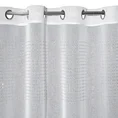 Firana z matowej etaminy zdobiona pasem srebrnych dżetów - 140 x 250 cm - biały 4