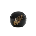 Kula ceramiczna z nadrukiem ażurowej złotej gałązki - ∅ 9 x 9 cm - czarny 2