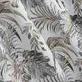 Zasłona RODOS z miękkiego welwetu z nadrukiem egzotycznych liści ze srebrnymi elementami - 140 x 270 cm - biały 11