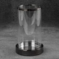 Świecznik dekoracyjny CLAIRE z metalu ze szklanym kloszem - ∅ 12 x 19 cm - czarny 1
