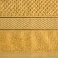 Puszysty ręcznik JESSI z fakturą wytłaczanej krateczki i welurową bordiurą - 70 x 140 cm - musztardowy 2
