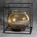 Świecznik dekoracyjny  szklana kula w metalowej ramie - 17 x 17 x 17 cm - czarny 1
