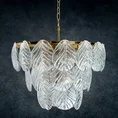 Lampa  DAGI ze szklanymi zawieszkami  w formie liści z przezroczystego szkła - ∅ 57 x 56 cm - złoty 1