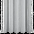 Firana gotowa KIRA 2 z etaminy zdobiona na bokach tkaniny subtelnymi frędzlami  w zestawie troczek - 140 x 270 cm - biały 3