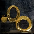 Figurka ceramiczna dekorowana brokatem w stylu glamour, kolor złoty - 27 x 10 x 34 cm - złoty 3