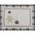 Świąteczna podkładka gobelinowa ANGEL z motywem kraty i śnieżynek - 35 x 45 cm - beżowy 1