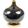 Lampa stołowa KATIE na szklanej podstawie z przecieranego szkła czarno-złota z welwetowym stalowym abażurem - ∅ 40 x 62 cm - czarny 5