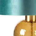 Lampa stołowa MUSA na szklanej podstawie z miodowego szkła z welwetowym abażurem - ∅ 40 x 69 cm - turkusowy 2