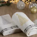 Ręcznik świąteczny EVE bawełniany z haftem z choinką i kryształkami - 70 x 140 cm - biały 5