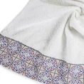 Ręcznik z żakardową bordiurą i geometrycznym wzorem - 50 x 90 cm - kremowy 5
