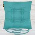 ADORE dwustronna welurowa poduszka siedziskowa na krzesło z czterema pikowaniami, gramatura 195 g/m2 - 40 x 40 x 8 cm - turkusowy 1