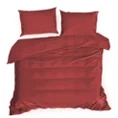 EUROFIRANY NOVA Komplet pościeli z wysokiej jakości satyny bawełnianej jednokolorowy - 220 x 200 cm - czerwony 3