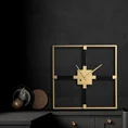 Dekoracyjny zegar ścienny z metalu w stylu nowoczesnym, kwadratowy - 40 x 5 x 40 cm - czarny 5
