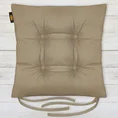 ADORE dwustronna welurowa poduszka siedziskowa na krzesło z czterema pikowaniami, gramatura 195 g/m2 - 40 x 40 x 8 cm - ciemnobeżowy 1