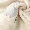 Ręcznik BABY dla niemowląt i dzieci z kapturkiem i naszywaną aplikacją z dinozaurem - 100 x 100 cm - kremowy 5