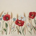 Obrus gobelinowy z motywem kwiatowym owalny - 140 x 180 cm - naturalny 5