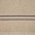EWA MINGE Ręcznik FILON w kolorze beżowym, w prążki z ozdobną bordiurą przetykaną srebrną nitką - 50 x 90 cm - beżowy 2