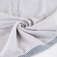 Komplet 2 szt ręczników KOS z  ozdobną żakardową bordiurą w paseczki - 36 x 25 x 12 cm - srebrny 8