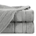 Ręcznik z żakardową bordiurą w geometrycznym stylu - 30 x 50 cm - stalowy 1
