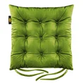 Dwustronna welwetowa poduszka siedziskowa na krzesło z dziewięcioma pikowaniami, gramatura 260 g/m2 - 40 x 40 x 6 cm - zielony 2
