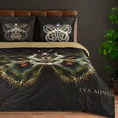 Pościel 220x200 cm z makosatyny bawełnianej kolor czarny, złoty z designerskim wzorem EVA 11 Eva Minge - 220 x 200 cm - czarny 1