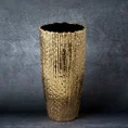 Wazon ceramiczny AVI z wytłaczanym wzorem w stylu glamour - ∅ 17 x 35 cm - złoty 1